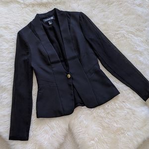 Black blazer with mesh sleeves
